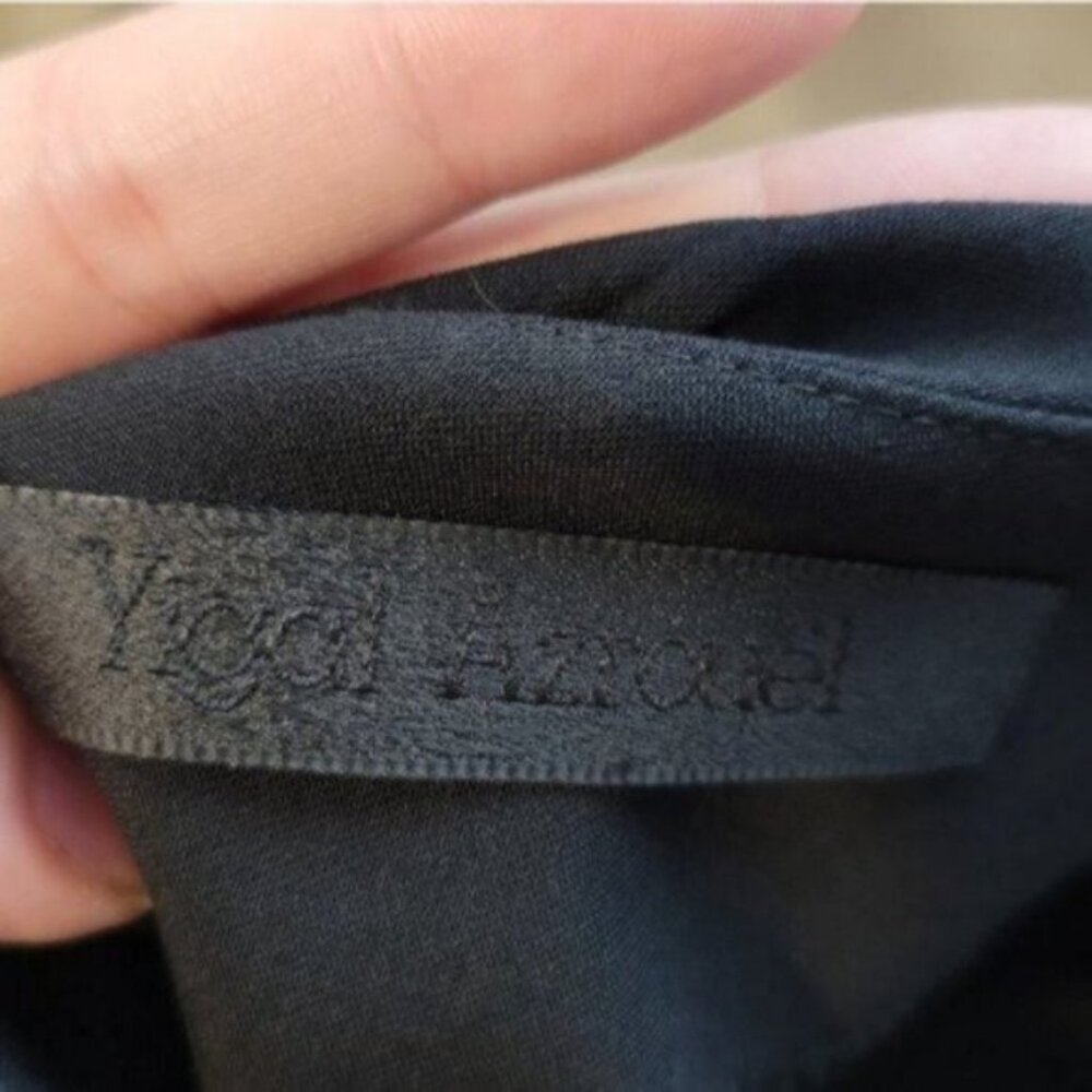 Yigal Azrouel | Wool Blend A line Knee Length High Low Skirt Black - Picture 8 of 10